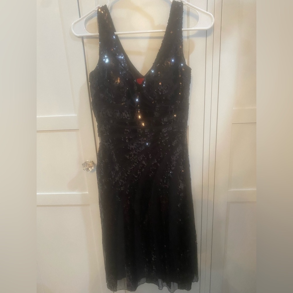 New Plastic Tag Only JS Collections Black Sequin Gown